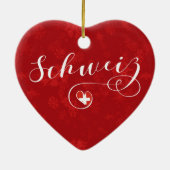 Schweiz Heart, Ornament met kerstbomen, Zwitserlan (Achterkant)