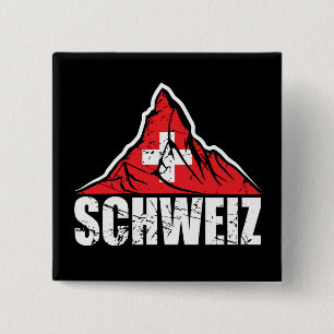 Schweiz Matterhorn Zwitserland Vierkante Button 5,1 Cm
