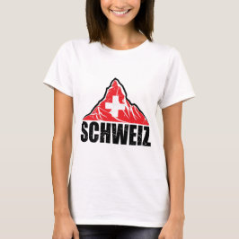 Schweiz Matterhorn Zwitserland Vlag  T-shirt
