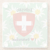 Schweiz Suisse Svizzera Svizra Switzerland Glazen Onderzetter (Achterkant)