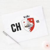 Schweiz Suisse Svizzera Svizra Switzerland Kleber Ovale Sticker (Envelop)