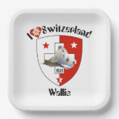 Schweiz Suisse Svizzera Svizra Switzerland Teller Papieren Bordje (Voorkant)