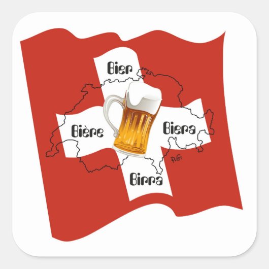 Schweiz - Suisse - Svizzera - Svizra - Switzerland Vierkante Sticker (Voorkant)