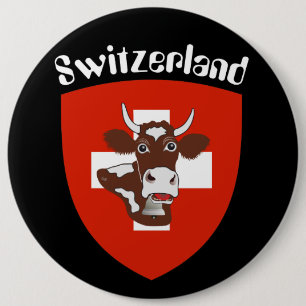 Schweiz Suisse Svizzera Svizra Zwitserland Ronde Button 6,0 Cm