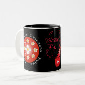 Schweiz Suisse Svizzera Svizra Zwitserland Tasse Tweekleurige Koffiemok (Voorkant links)