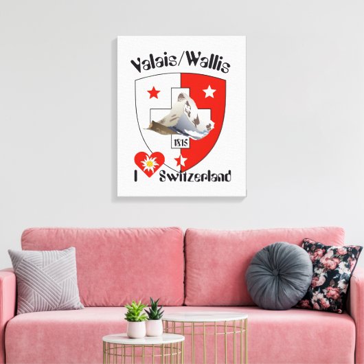 Schweiz  Suisse  Switzerland Wallis Canvas Afdruk (Insitu (Woonkamer))