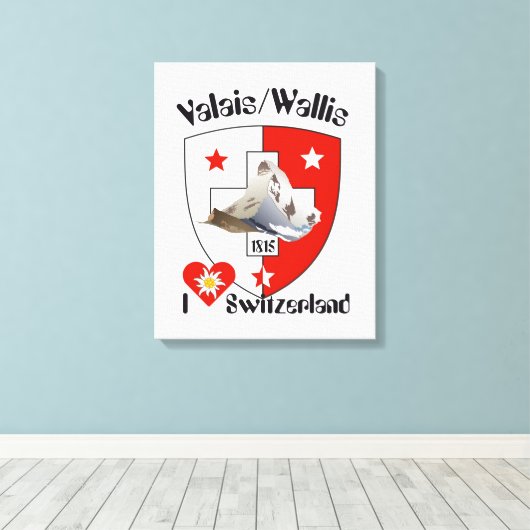Schweiz  Suisse  Switzerland Wallis Canvas Afdruk (Insitu (Houten vloer))
