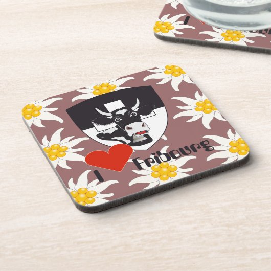 Schweiz Suisse Untersetzer Freiburg Fribourg Bier Onderzetter (Linkerzijde)