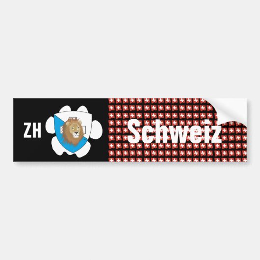 Schweiz Svizzera Suisse Zürich Autoaufkleber Bumpersticker (Voorkant)