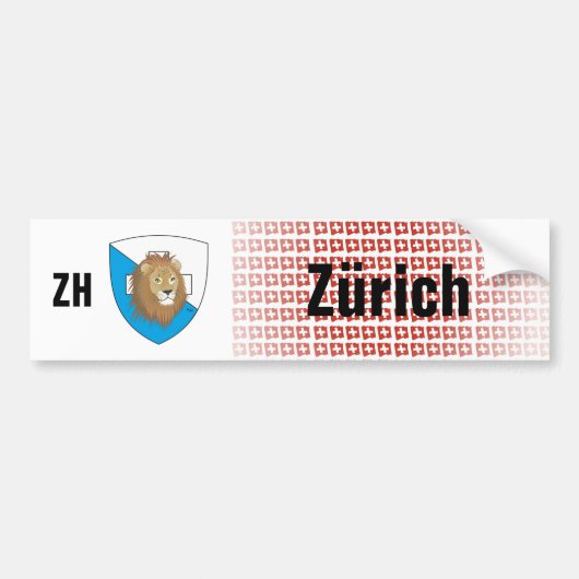 Schweiz Svizzera Suisse Zürich Autoaufkleber Bumpersticker (Voorkant)
