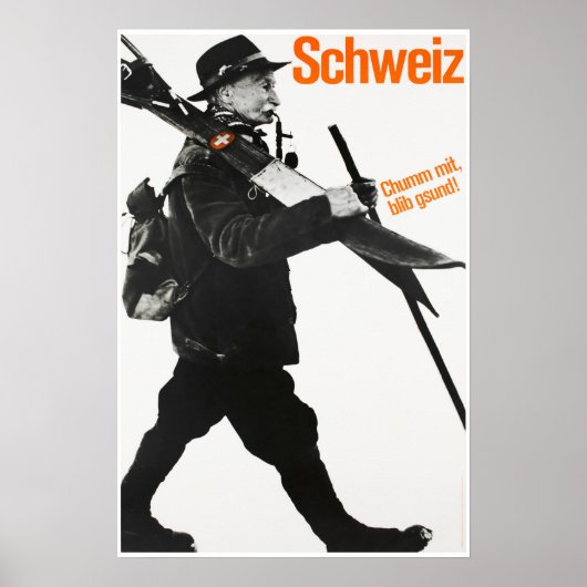 Schweiz, Travel Ski Poster (Voorkant)