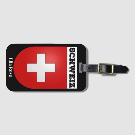 Schweiz | Wapenmunt van Zwitserland Bagagelabel (Voorkant (horizontaal))