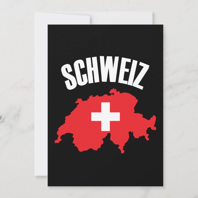 Schweiz Zwitserland Map Flag (Voorkant)
