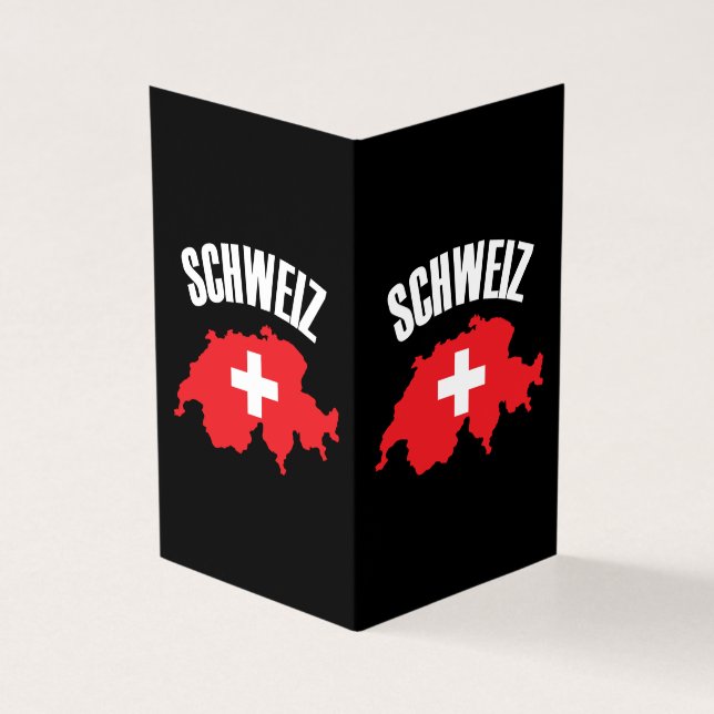 Schweiz Zwitserland Map Flag Kaart (Buitenkant)