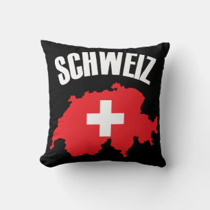Schweiz Zwitserland Map Flag Kussen