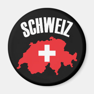 Schweiz Zwitserland Map Flag Magneet