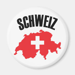 Schweiz Zwitserland Map Flag Magneet