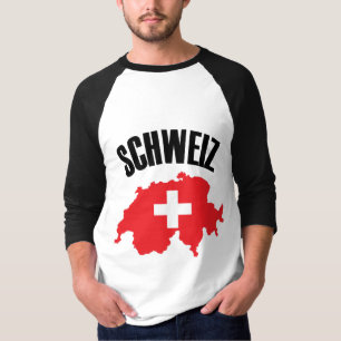 Schweiz Zwitserland Map Flag T-shirt