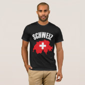 Schweiz Zwitserland Map Flag T-shirt (Voorkant volledig)