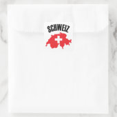 Schweiz Zwitserland Map Flag Vierkante Sticker (Tas)