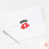 Schweiz Zwitserland Map Flag Vierkante Sticker (Envelop)