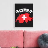 Schweiz Zwitserland Map Soccer Canvas Afdruk (Insitu (Woonkamer))