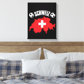 Schweiz Zwitserland Map Soccer Canvas Afdruk (Insitu (Slaapkamer))