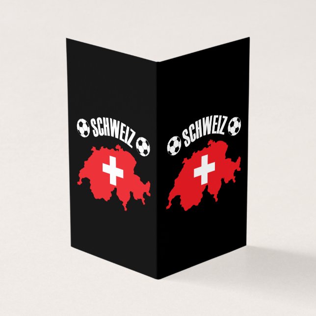 Schweiz Zwitserland Map Soccer Kaart (Buitenkant)
