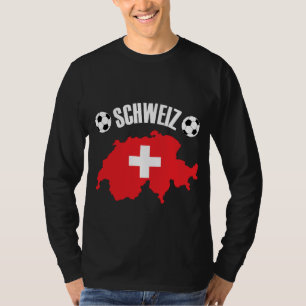 Schweiz Zwitserland Map Soccer T-shirt