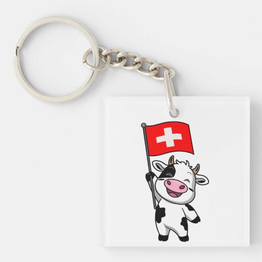 Schweizer Kuh Männer Basic T-Shirt Sleutelhanger (voorkant)