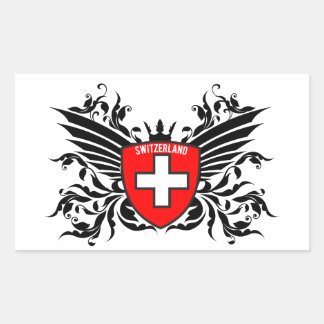 Schweizer Wappen mit Flügel Rechthoekige Sticker