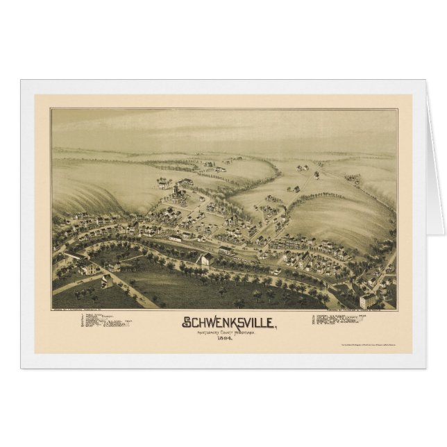 Schwenksville, PA Panoramic Map - 1894 (Voorkant Horizontaal)