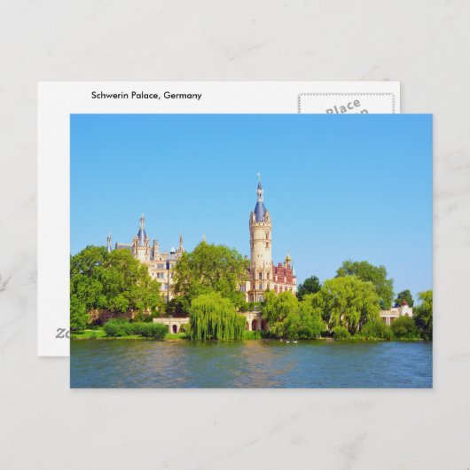 Schwerin Palace, Duitsland Briefkaart (Voorkant / Achterkant)