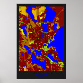 Schwerin Stadtplan Stadtzentrum im Kontrast Poster (Voorkant)