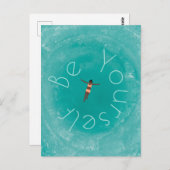 Schwimmen im blauen Ozean personalisierte Briefkaart (Voorkant / Achterkant)