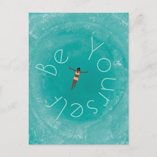 Schwimmen im blauen Ozean personalisierte Briefkaart (Voorkant)