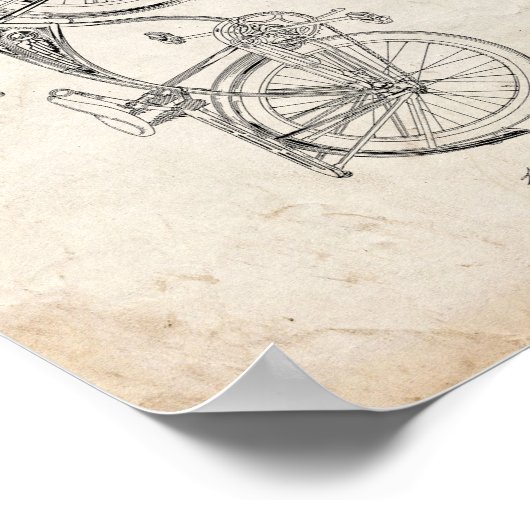 Schwinn Bicycle Patent - Oude look Poster (Hoek)