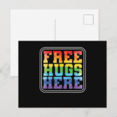 Schwul oder Lesbisch "Free Hugs here here" Briefkaart (Voorkant / Achterkant)