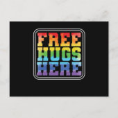 Schwul oder Lesbisch "Free Hugs here here" Briefkaart (Voorkant)