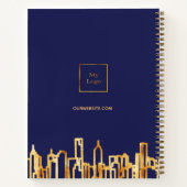 Schyline business logo marineblauw goud notitieboek (Achterkant)