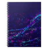 Sci-fi achtergrond. Digitale golf met veel deeltje Notitieboek (Voorkant)