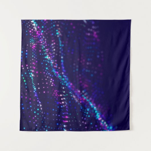 Sci-fi achtergrond. Digitale golf met veel deeltje Wandkleed (Voorkant (horizontaal))