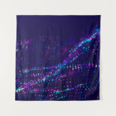 Sci-fi achtergrond. Digitale golf met veel deeltje Wandkleed (Voorkant)