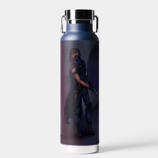 Sci Fi Action Girl Waterfles (Voorkant)