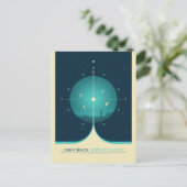 Sci-Fi Ad, blauwe atoomklok, diepe ruimte Briefkaart (Staand voorkant)