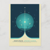 Sci-Fi Ad, blauwe atoomklok, diepe ruimte Briefkaart (Voorkant)
