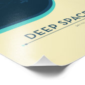 Sci-Fi Ad, blauwe atoomklok, diepe ruimte Foto Afdruk (Hoek)