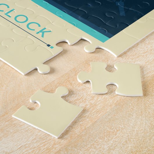 Sci-Fi Ad, blauwe atoomklok, diepe ruimte Legpuzzel (Zijkant)