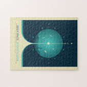 Sci-Fi Ad, blauwe atoomklok, diepe ruimte Legpuzzel (Horizontaal)