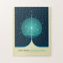 Sci-Fi Ad, blauwe atoomklok, diepe ruimte Legpuzzel